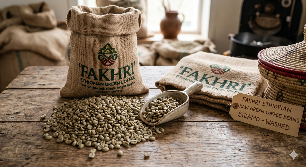 Ethiopian green coffee beans