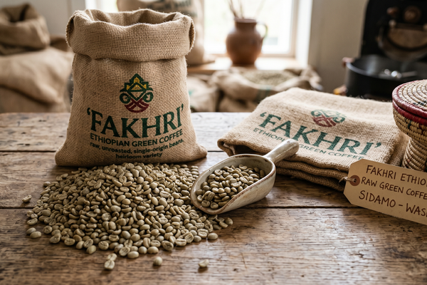Ethiopian green coffee beans