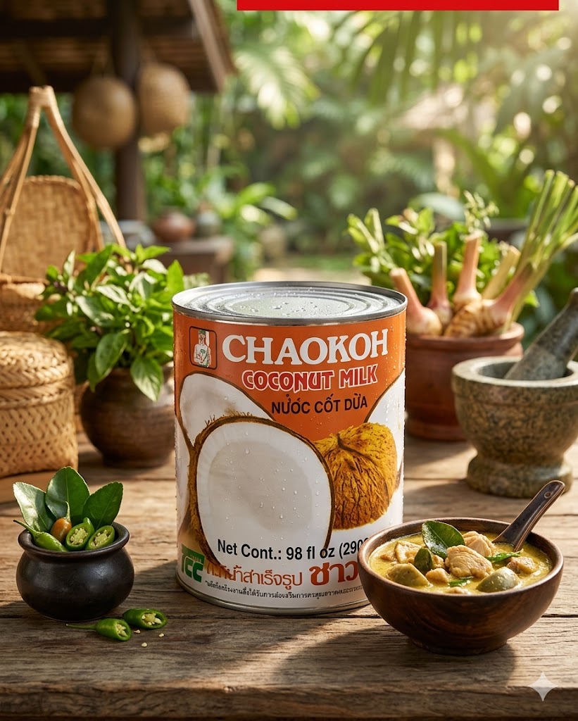 CHAOKOH Coconut Milk Catering Rich Coconut Milk for Curries Soups and Cooking