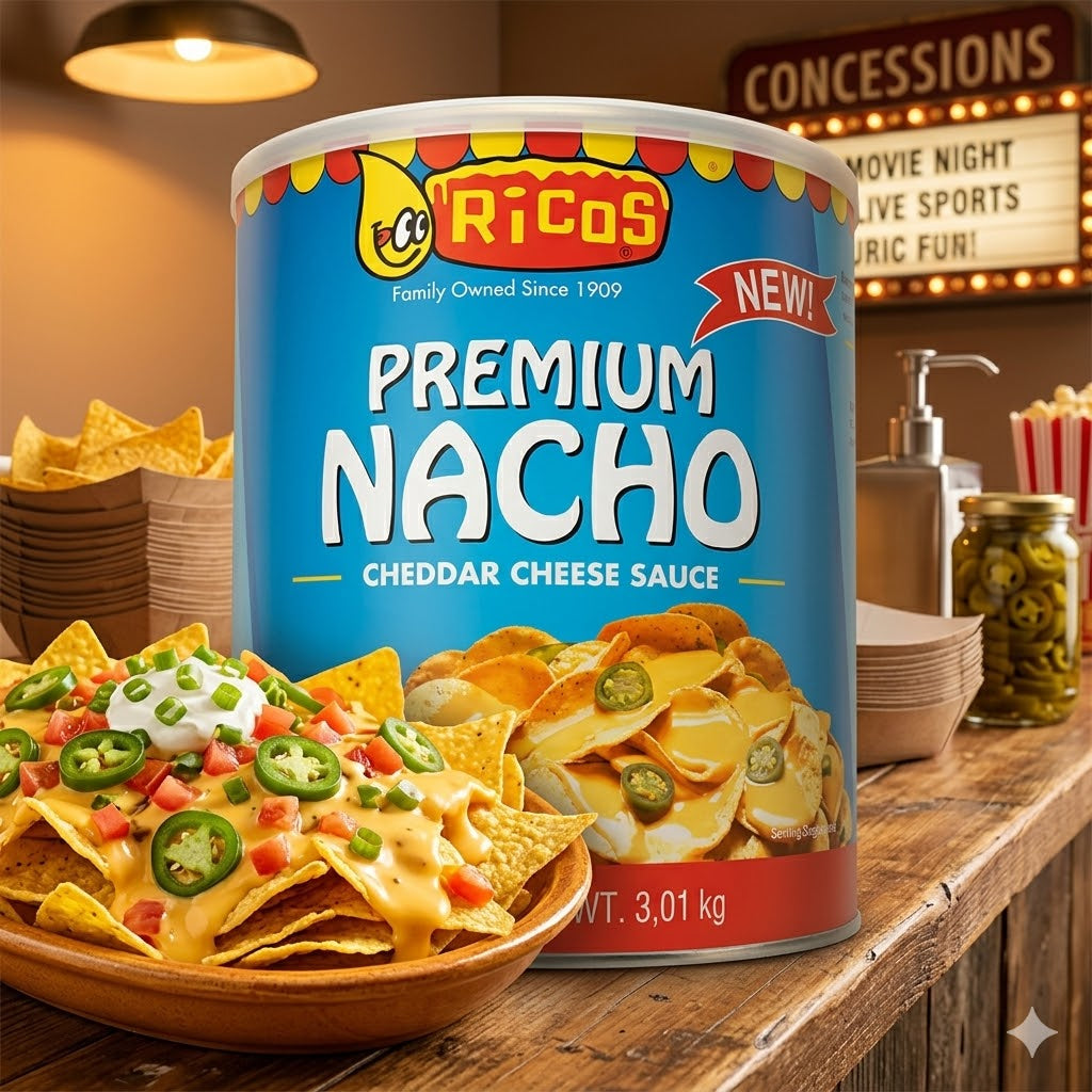Rico's Gourmet Nacho Cheese Sauce 3kg – Smooth Cheesy Dip for Nachos & Snacks