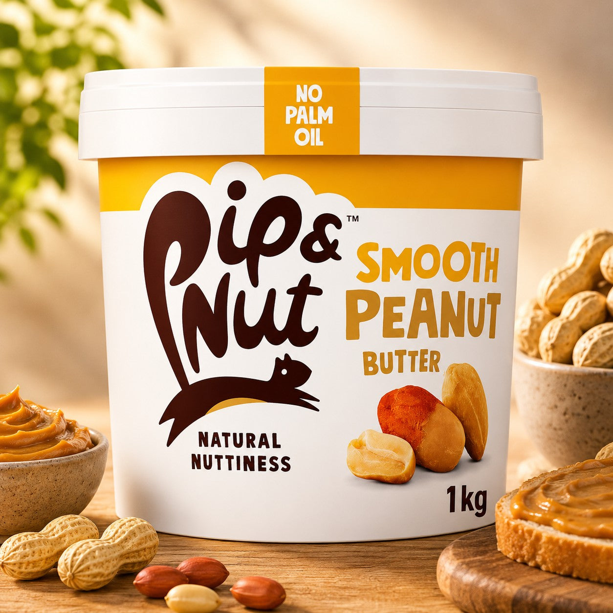 Pip & Nut Smooth Peanut Butter 1kg High Protein Nut Butter Spread