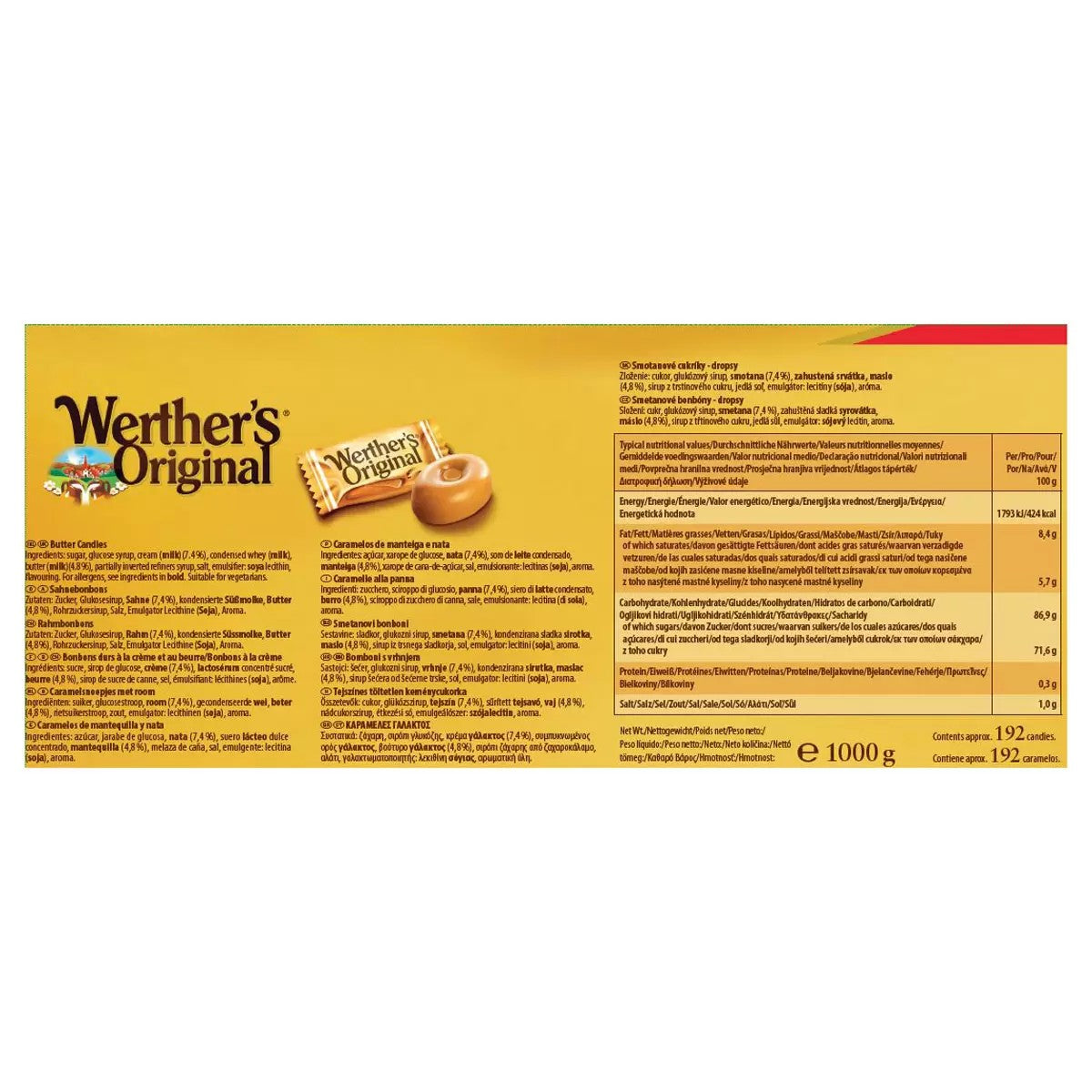 Werther's Original Butter Candies 1kg Classic Creamy Caramel Sweet Treats