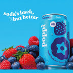 Poppi Wild Berry Soda Cans 4x330ml Mixed Berry Sparkling Refreshment