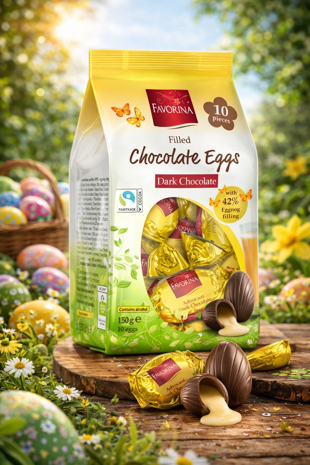 Favorina Eggnog Dark Chocolate Eggs 150g Summer Indulgence