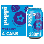 Poppi Wild Berry Soda Cans 4x330ml Mixed Berry Sparkling Refreshment