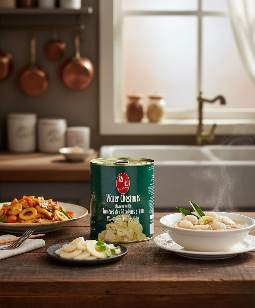 Fu Xing Water Chestnut Slices – Crisp Ready-to-Use Chestnuts