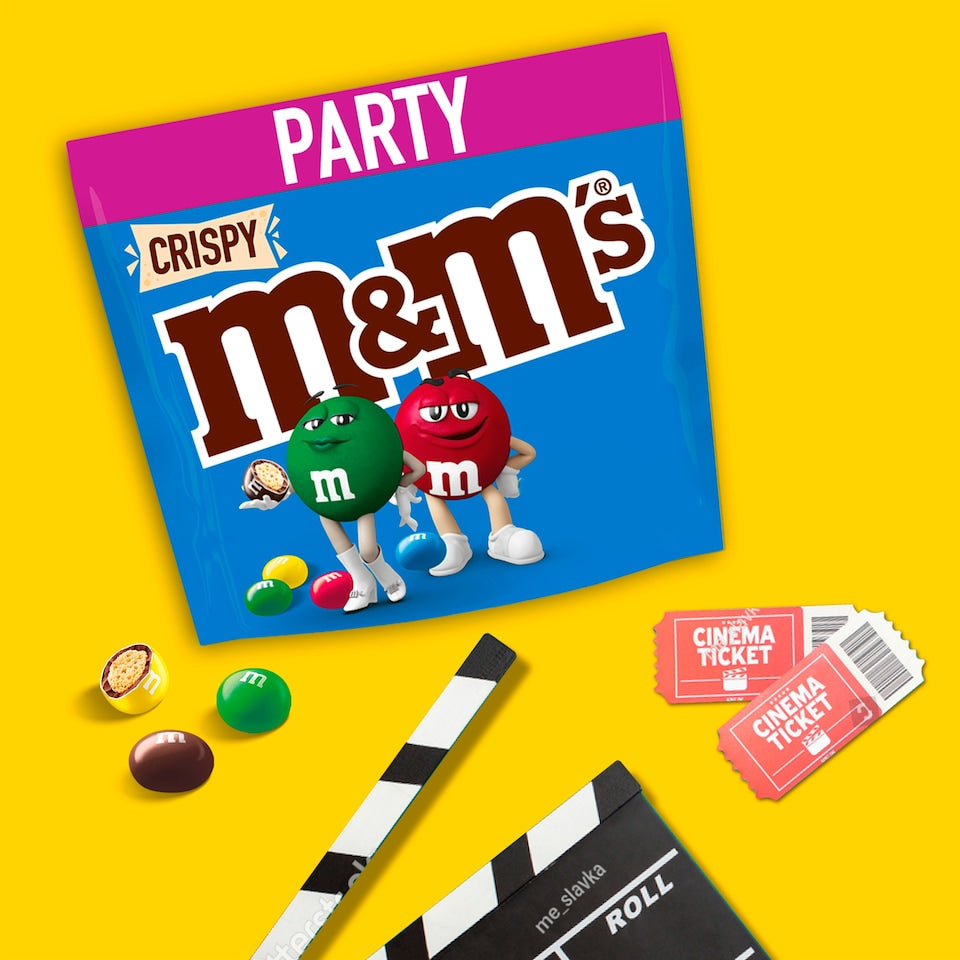 M&M's Crispy Milk Chocolate Party Bag 675g Crunchy Chocolate Candy Sharing Pack