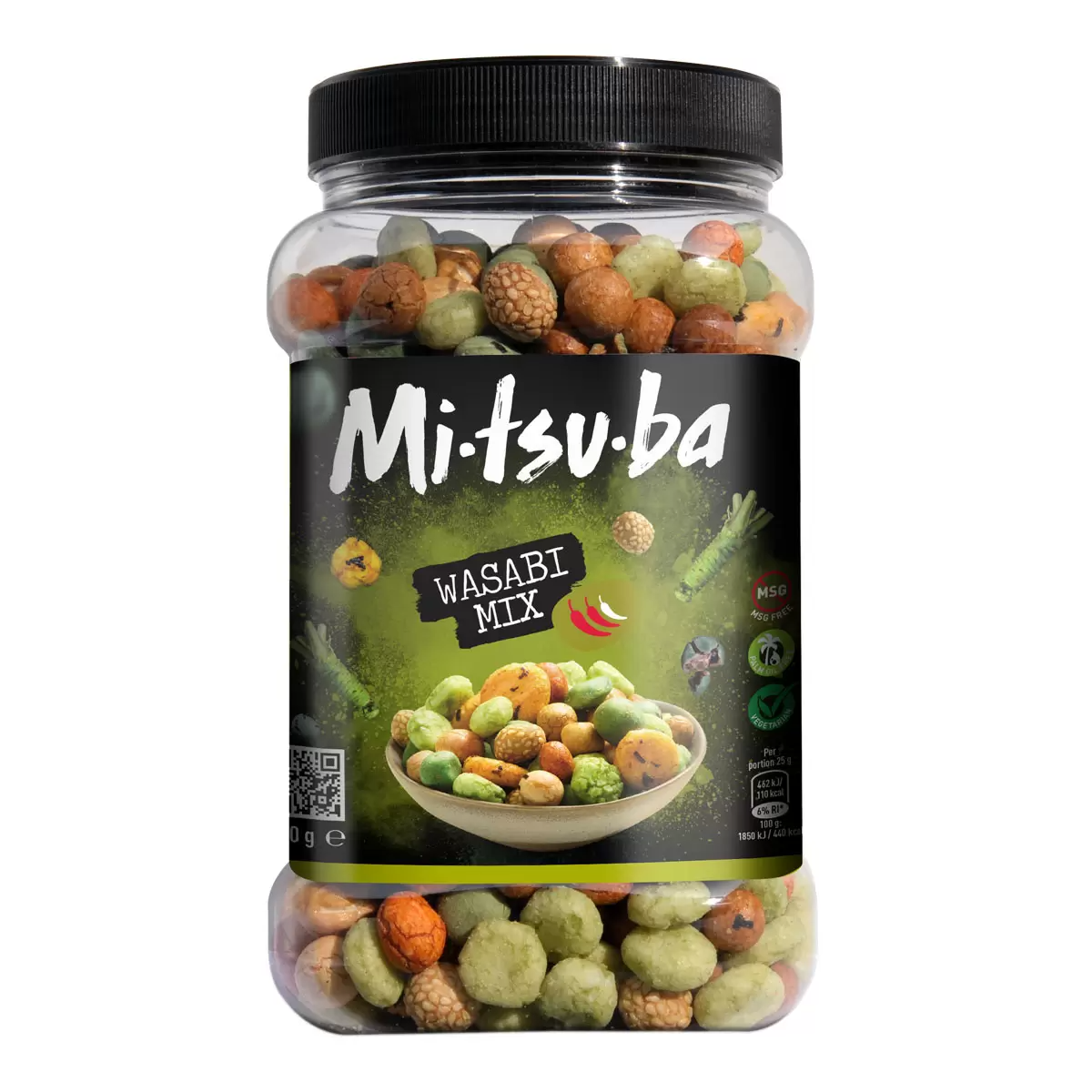 Mitsuba Wasabi Mix 800g – Spicy Crunchy Rice Snacks & Coated Peanuts