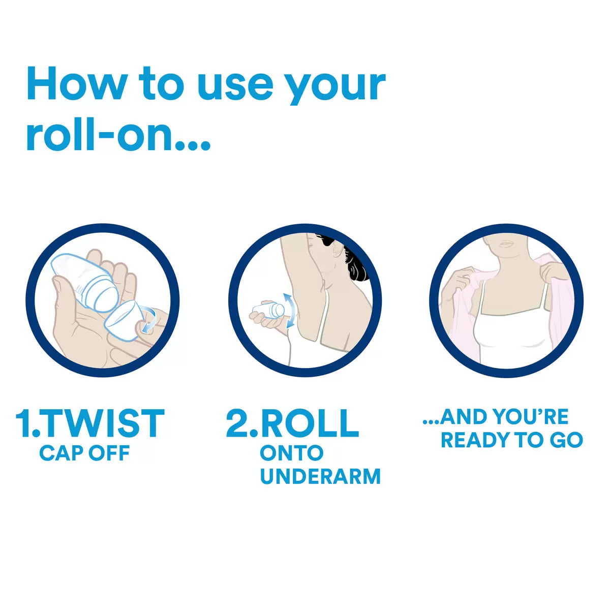 Dove Roll-On Deodorant, 6 x 50ml