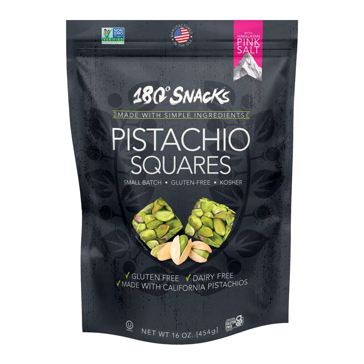 180° Snacks Pistachio Squares with Himalayan Pink Salt - 454g