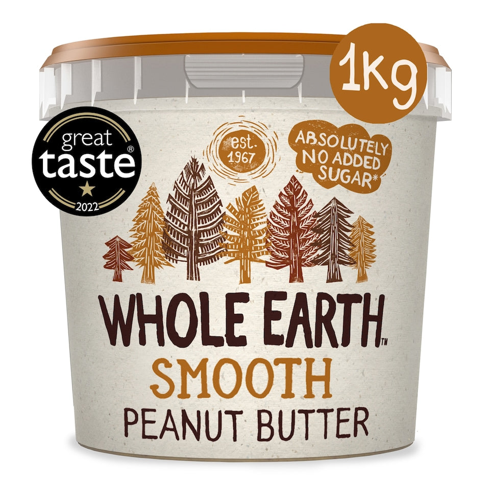 Whole Earth Smooth Peanut Butter 1kg Creamy High Protein Nut Butter Spread