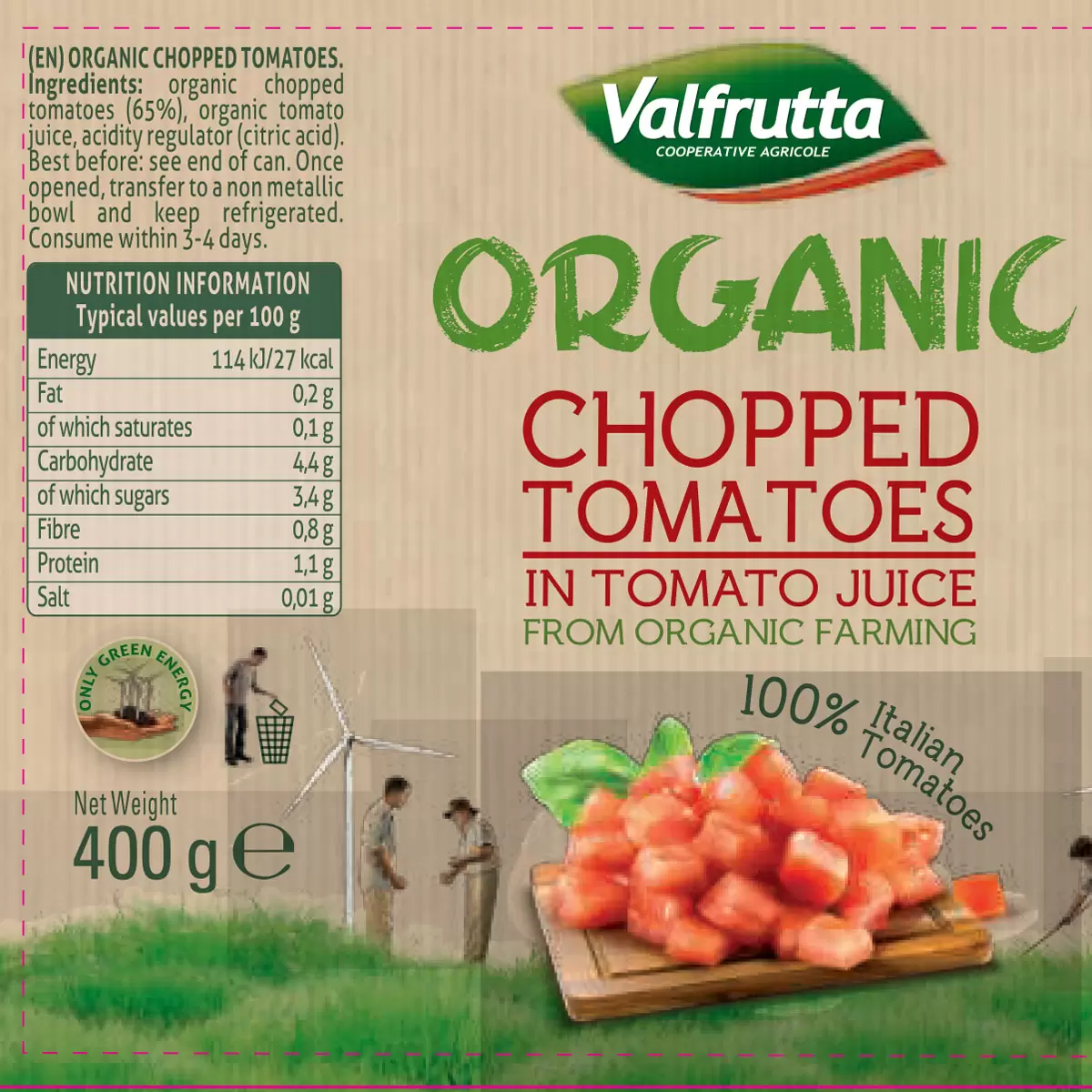 Valfrutta Organic Chopped Tomatoes – 12 x 400g