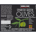 Kirkland Signature Spanish Queen Pimiento Stuffed Olives, 595g