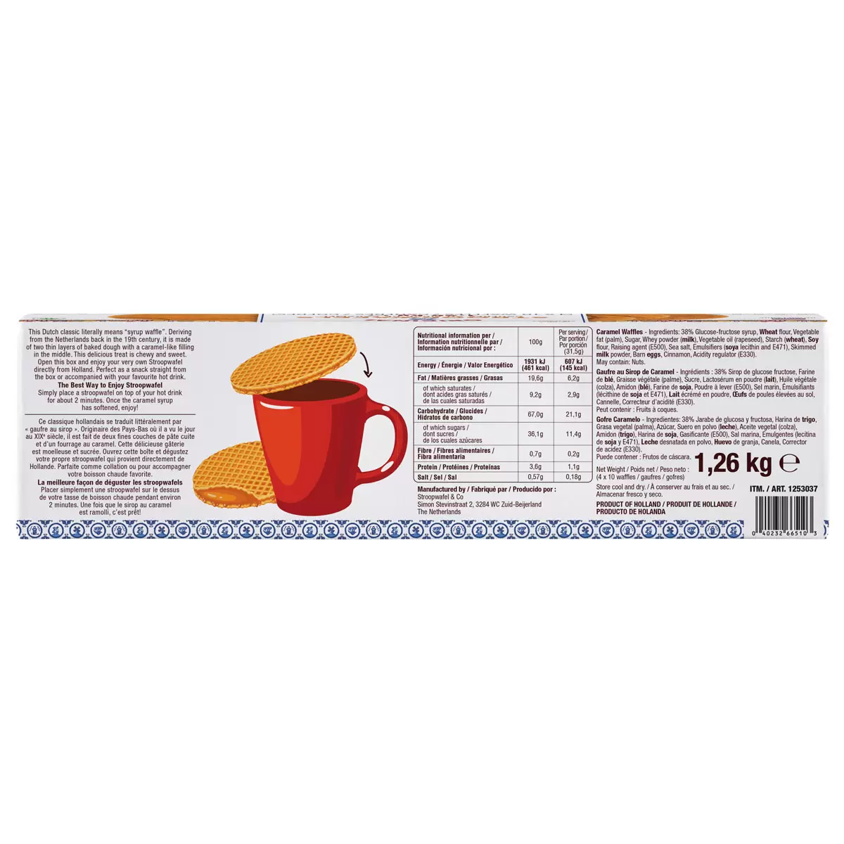 Le Chic Patissier Stroopwafels 40 Pack – Classic Dutch Caramel Syrup Waffles