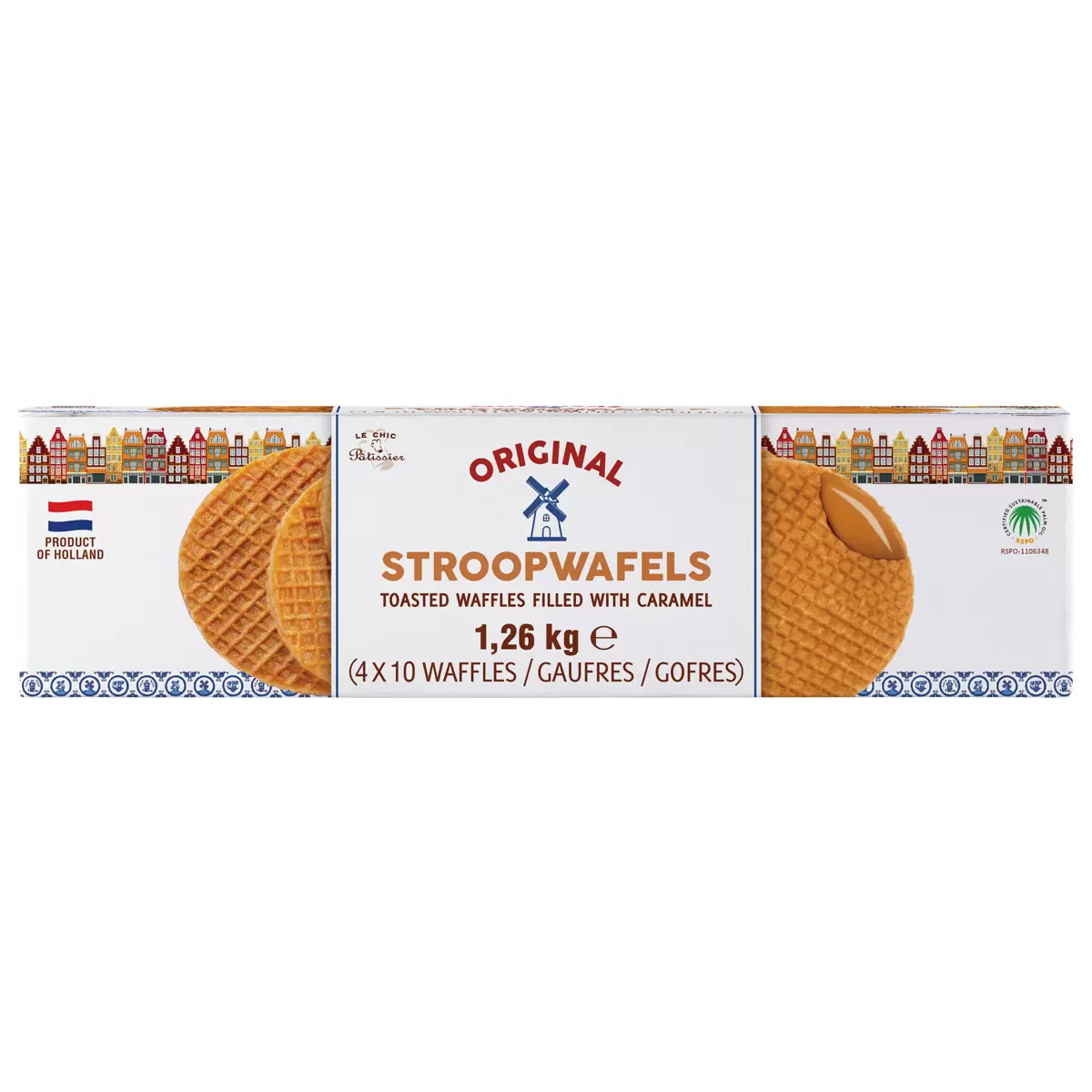 Le Chic Patissier Stroopwafels 40 Pack – Classic Dutch Caramel Syrup Waffles