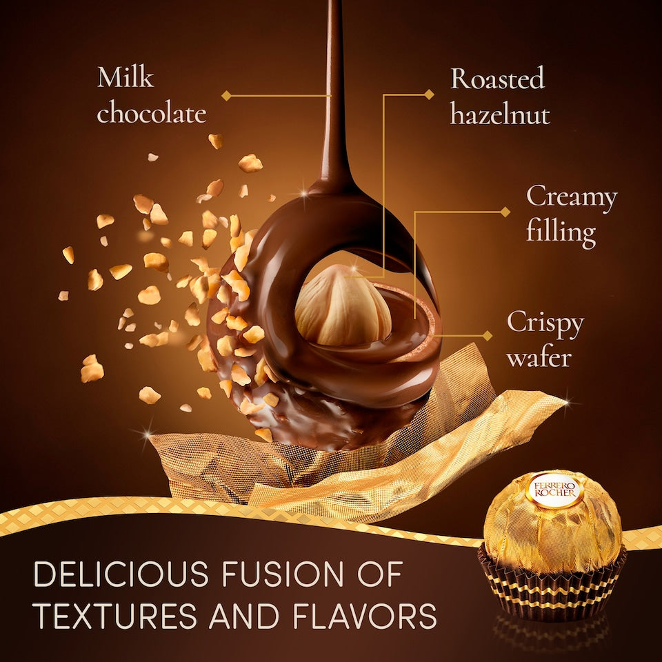 Ferrero Rocher Boxed Chocolates 24 Pieces 300g Premium Hazelnut Chocolate Gift Box
