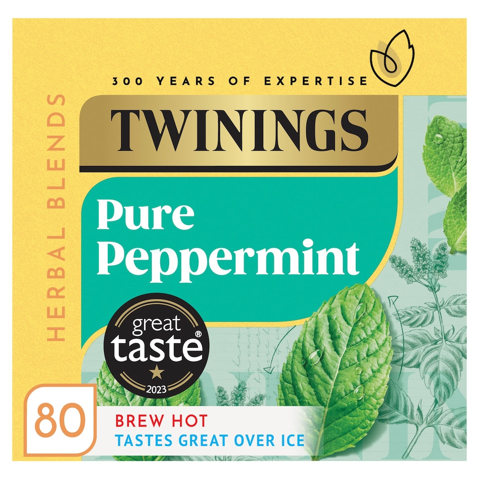 Twinings Peppermint Tea 80 Tea Bags 160g Refreshing Herbal Tea Blend