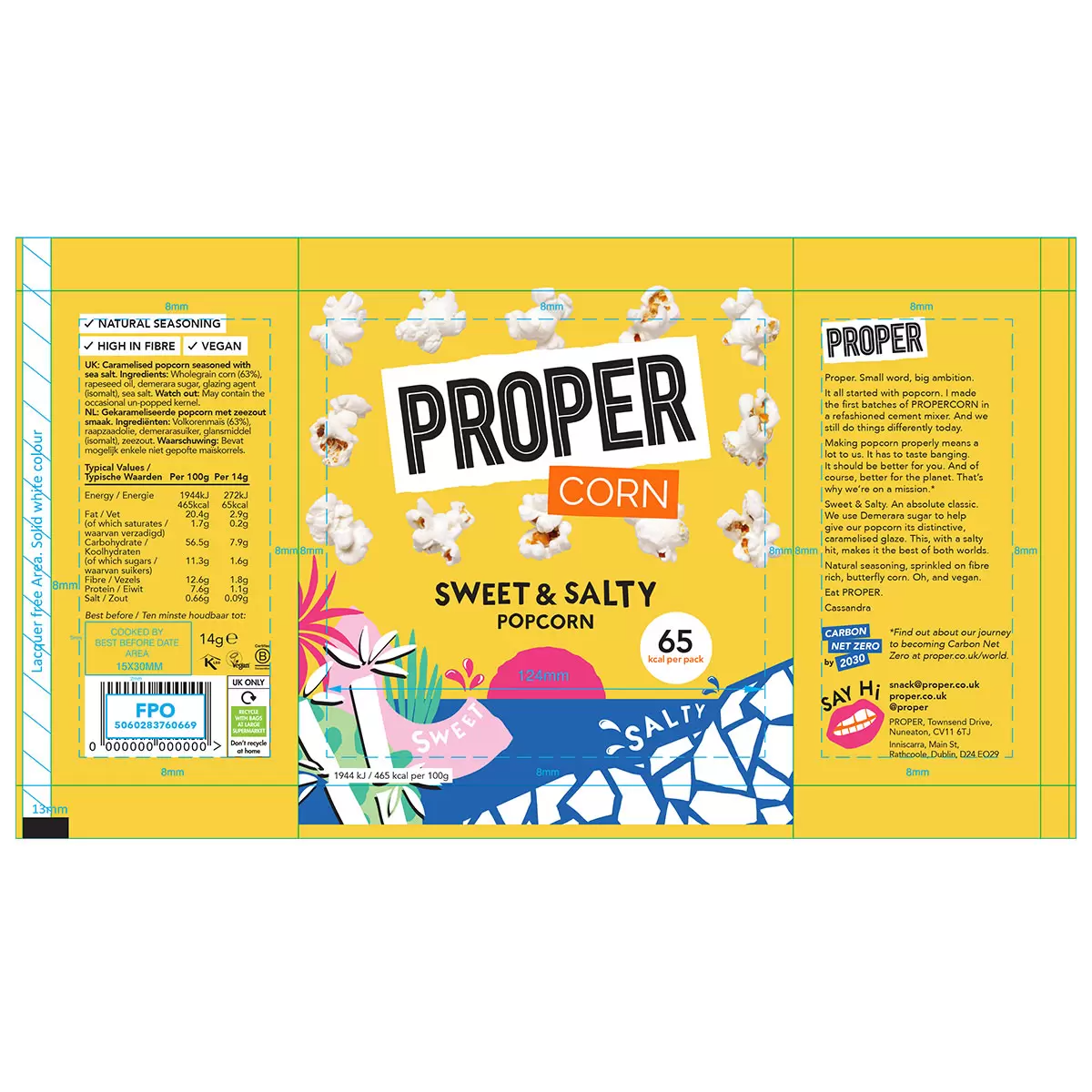 Proper Corn Popcorn Sweet & Salty Mixed Case 32 × 14g – Individually Packed Snack Bags