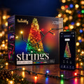 Twinkly Generation II 600 App Controlled Multicolour + White Strings LED Lights 158ft (48m)