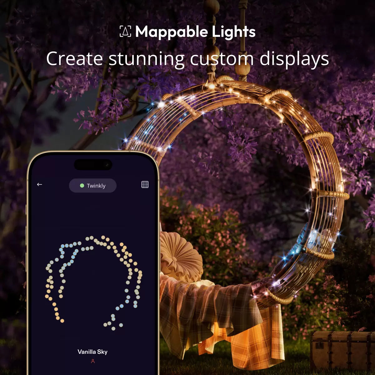 Twinkly Generation II 600 App Controlled Multicolour + White Strings LED Lights 158ft (48m)