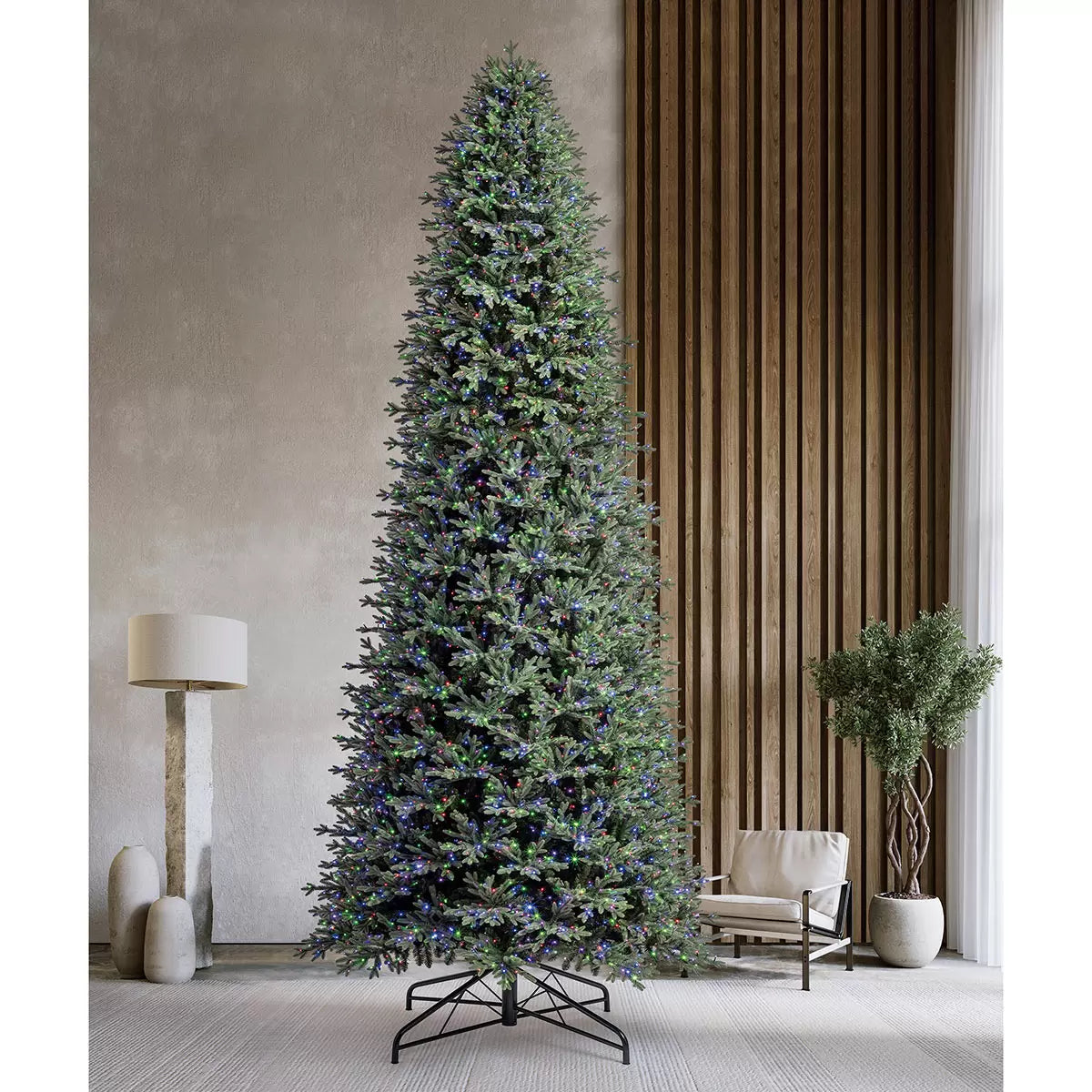 15ft (4.6m) Pre-Lit Aspen Artificial Christmas Tree With 6,000 Colour-Changing LED Lights