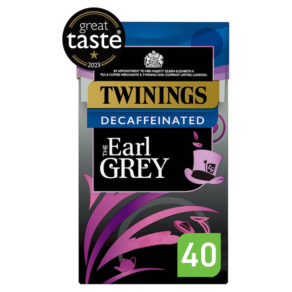 Twinings Decaffeinated Earl Grey Tea 40 Bags 100g Citrus Tea Blend