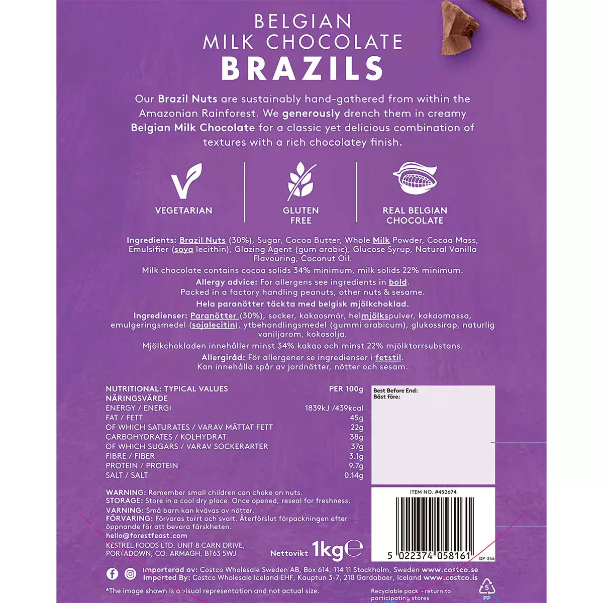 Forest Feast Belgian Milk Chocolate Peanuts, 1kg