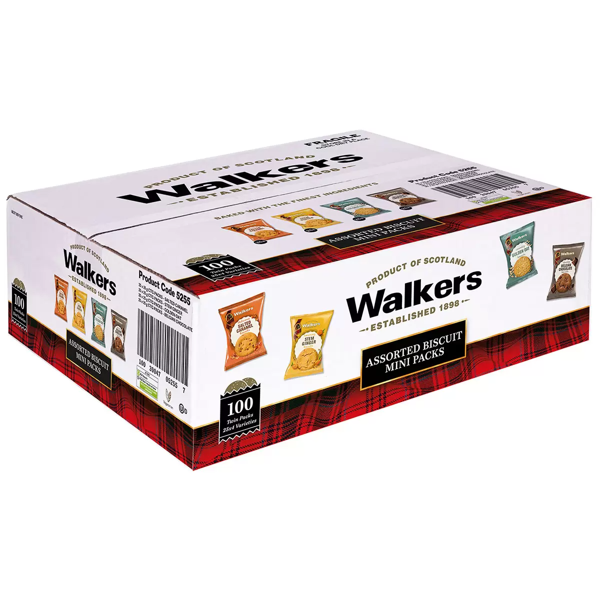 Walkers Assorted Mini Biscuit Packs – 100 x 25g | Traditional Scottish Biscuits Variety | Finest Ingredients & No Artificial Colours