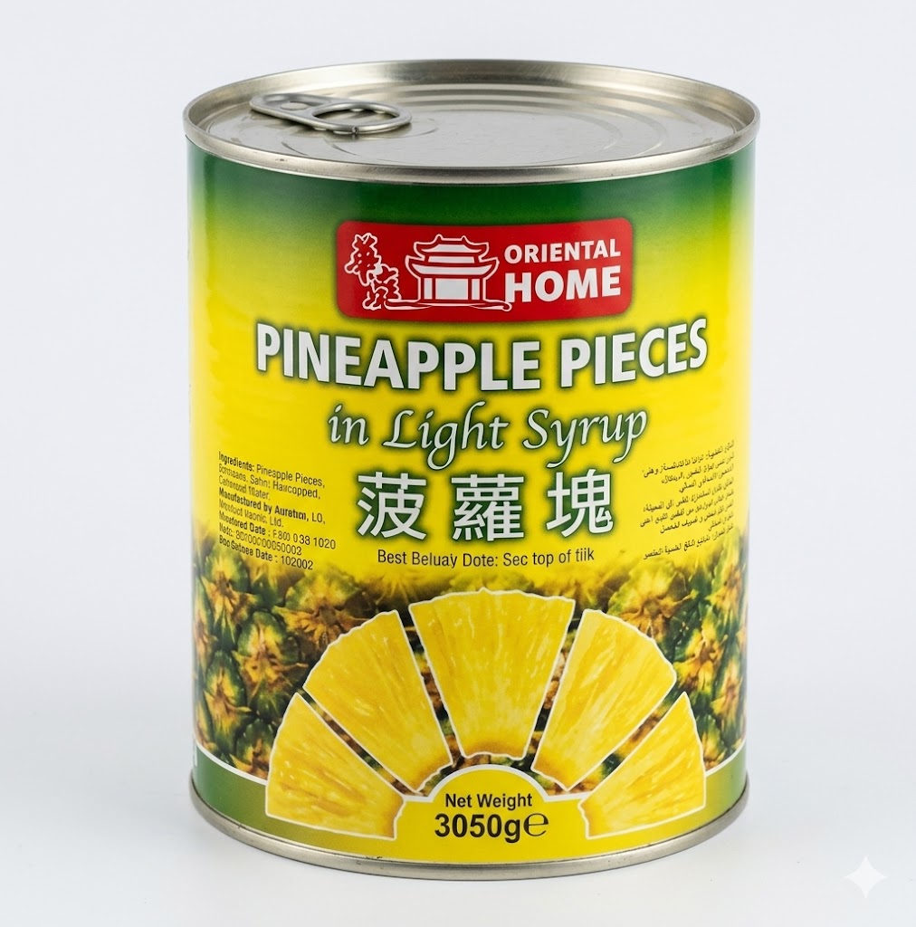 ORIENTAL HOME Pineapple Pieces A Grade Tropical Fruit for Desserts and Baking