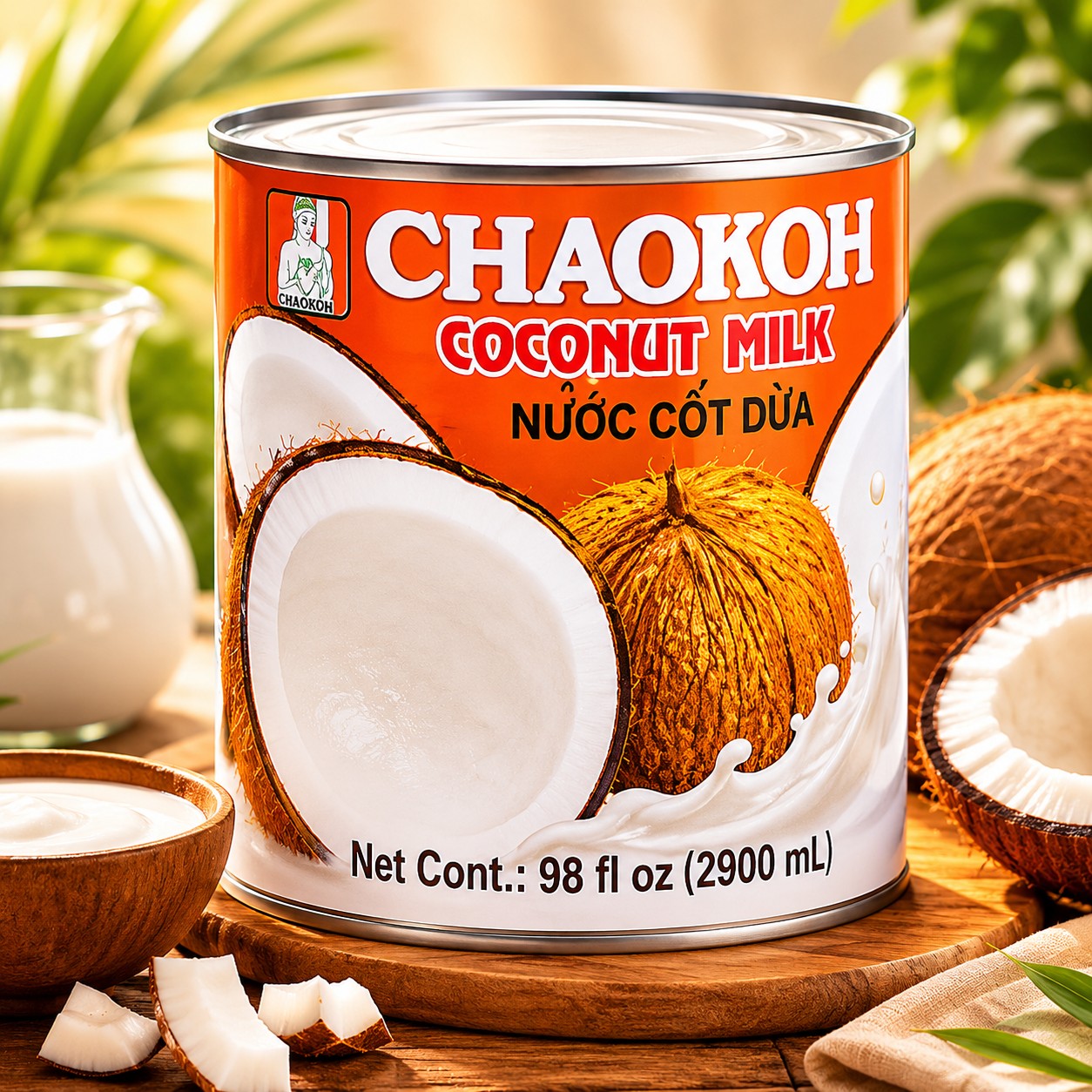 CHAOKOH Coconut Milk Catering Rich Coconut Milk for Curries Soups and Cooking
