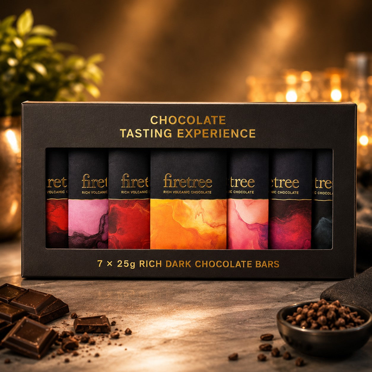 Firetree Rich Volcanic Chocolate 175g Premium Dark Chocolate Gift Box