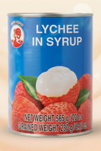 COCK BRAND Lychee in Syrup Sweet Tropical Fruit for Desserts Drinks Recipes