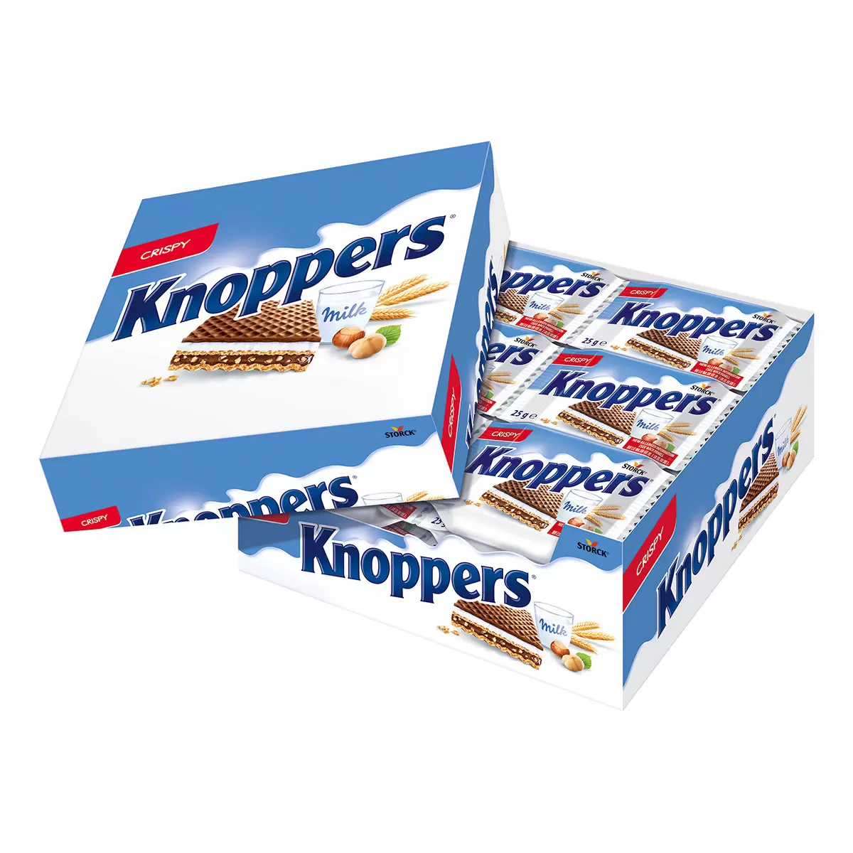 Storck Knoppers Milk & Hazelnut Wafer Snack 24 × 25g
