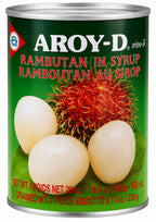 AROY-D Canned Rambutan in Syrup – Sweet Tropical Fruit for Desserts & Drinks