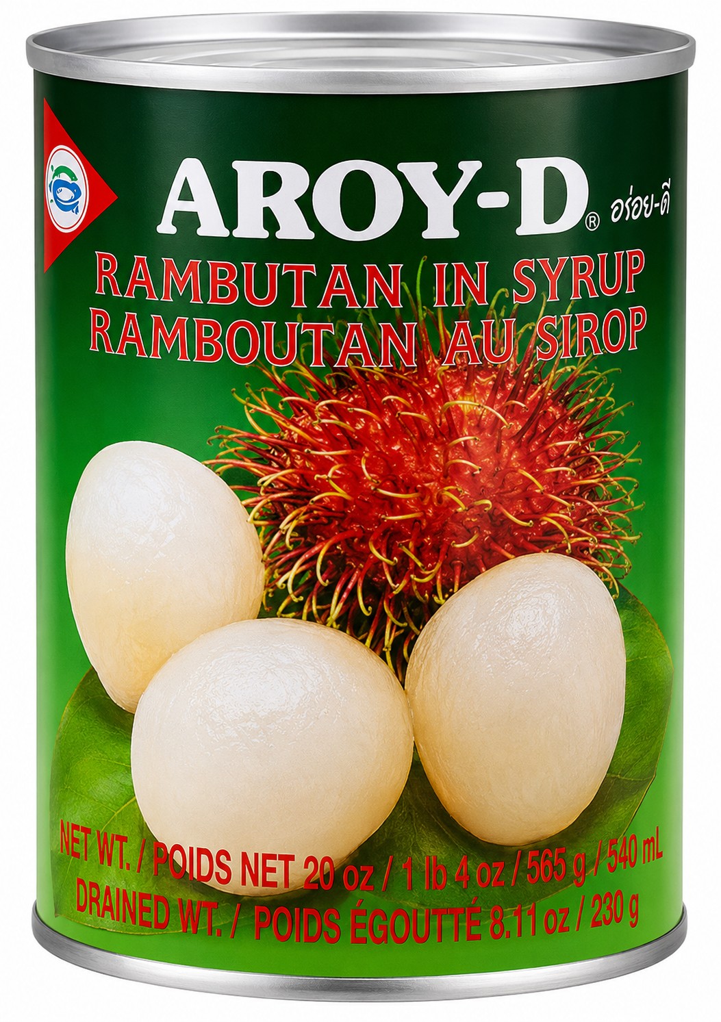AROY-D Canned Rambutan in Syrup – Sweet Tropical Fruit for Desserts & Drinks