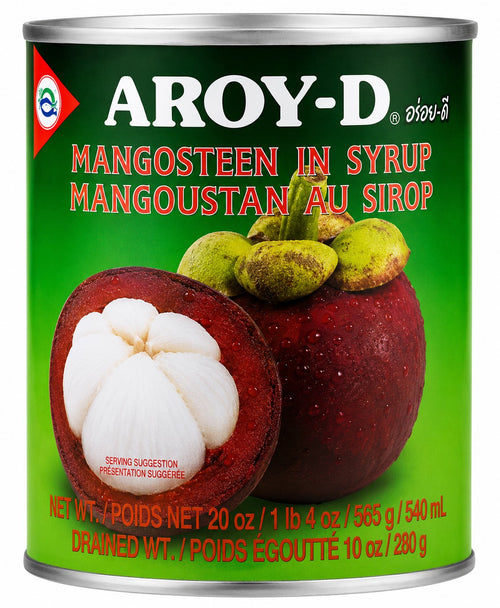 AROY-D Canned Mangosteen in Syrup – Premium Tropical Fruit for Desserts & Drinks
