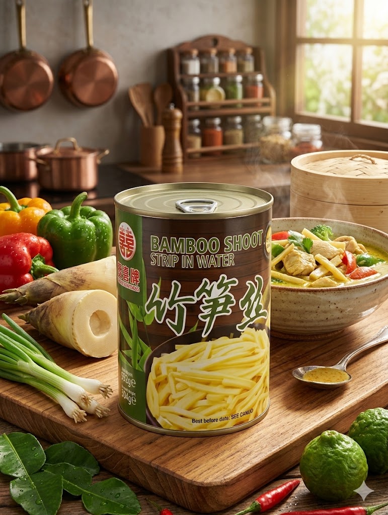 DOUBLE HAPPINESS Bamboo Shoot Strips – Tender Bamboo Strips for Stir Fry Recipes