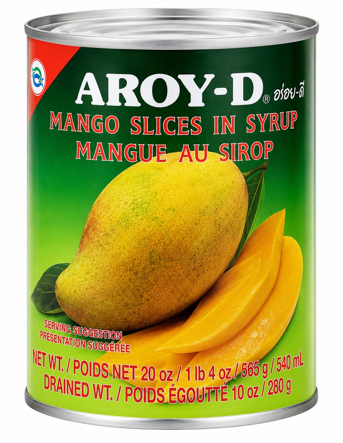 AROY-D Canned Mango Slices in Syrup – Sweet Tropical Fruit for Desserts & Drinks