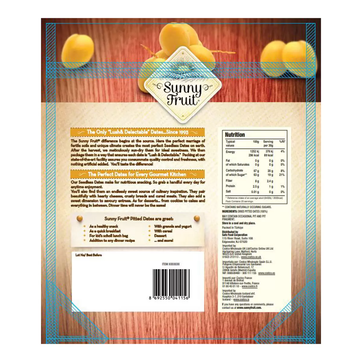 Sunny Fruit Pitted Dates 1 kg – Sweet & Natural Dried Dates