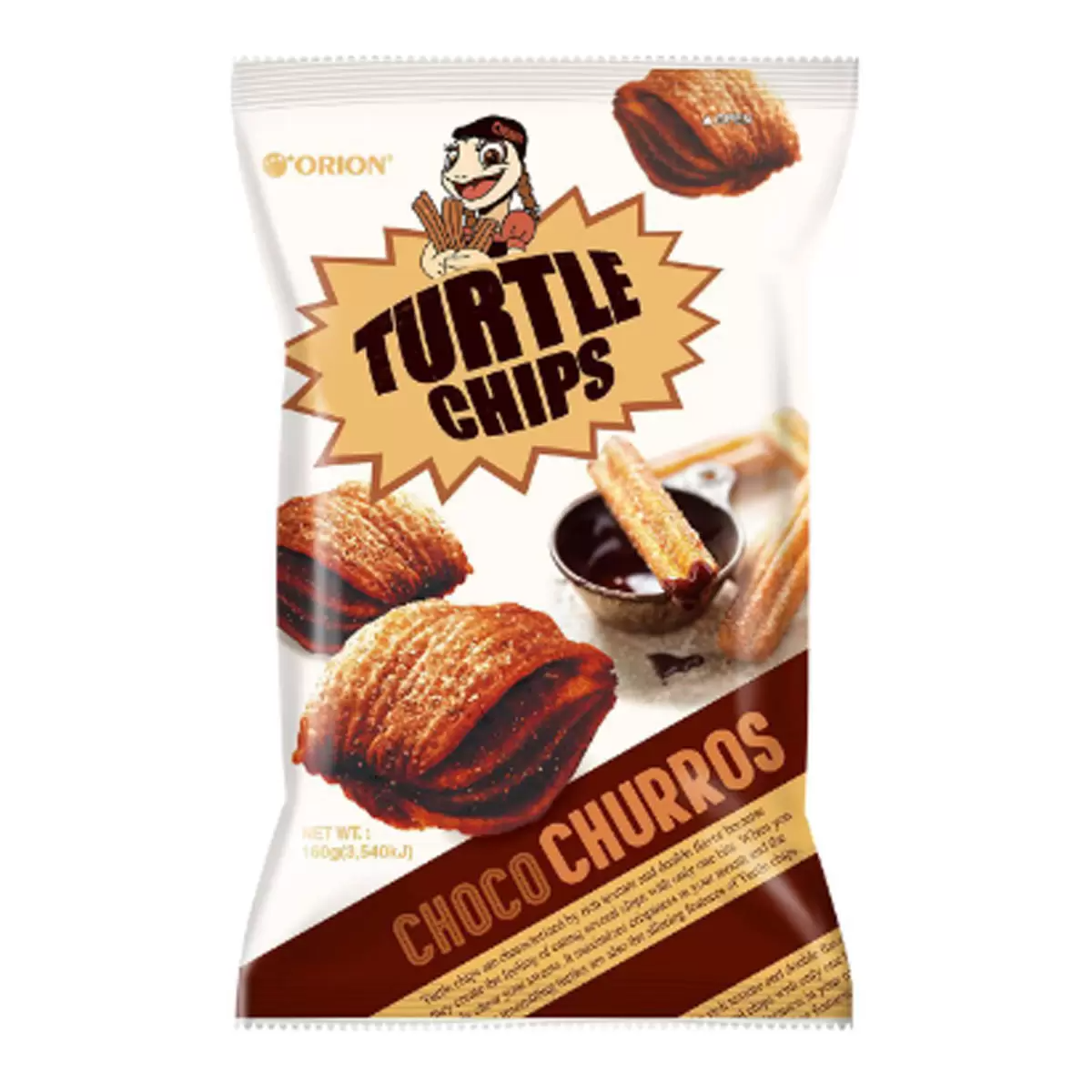 Orion Turtle Chips Choco Churros Flavour 481g