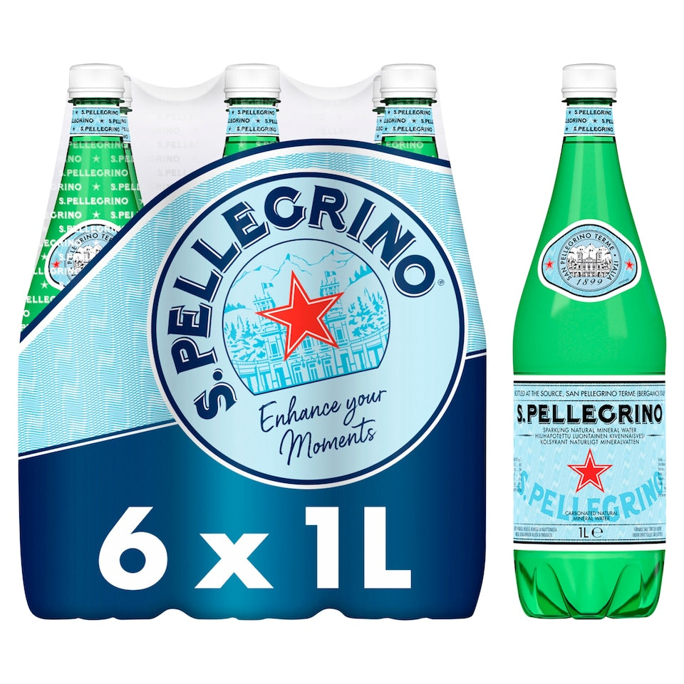 San Pellegrino Sparkling Mineral Water 6x1L Refreshing Summer Drink