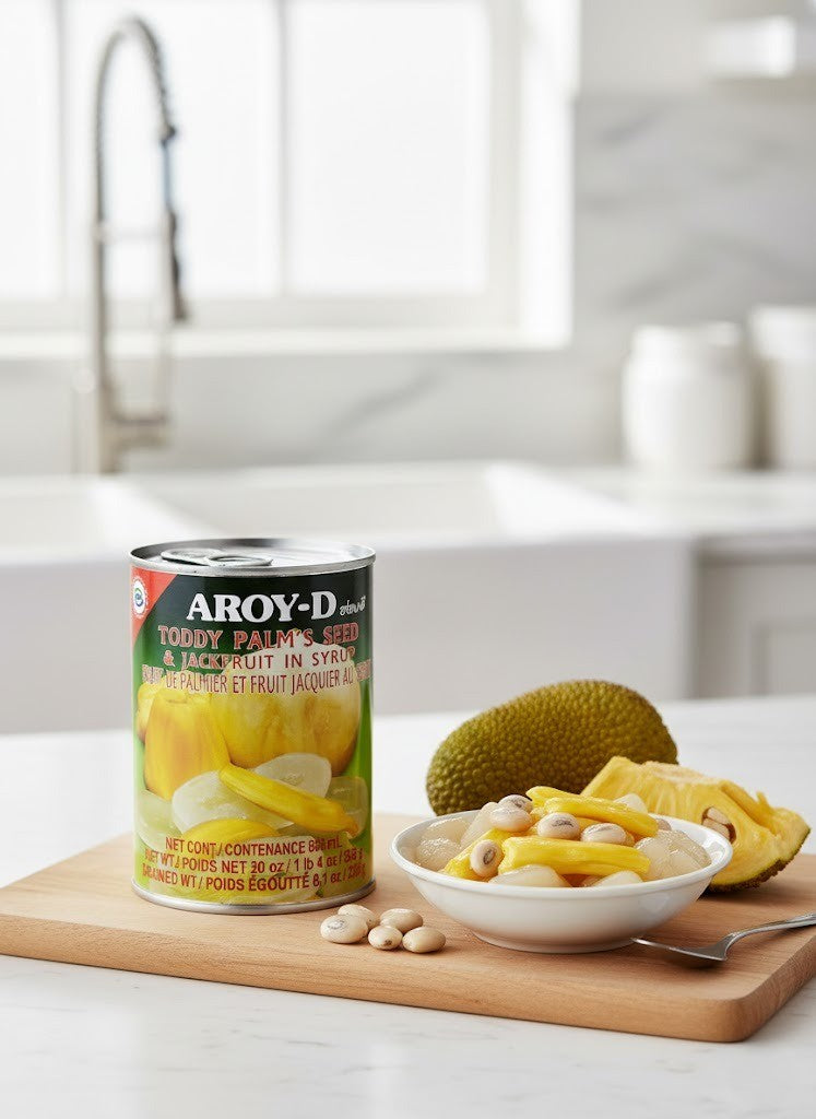 Aroy-D Toddy Palm Seed & Jackfruit in Syrup – Tropical Dessert Fruit Mix