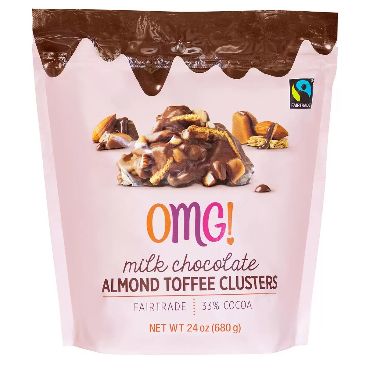 OMG! Milk Chocolate Almond Toffee Clusters 680g Crunchy Chocolate Snack Treat