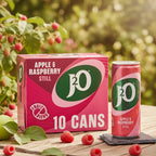 J2O Apple & Raspberry Drink 10x250ml Cans Fruity Refreshment Pack