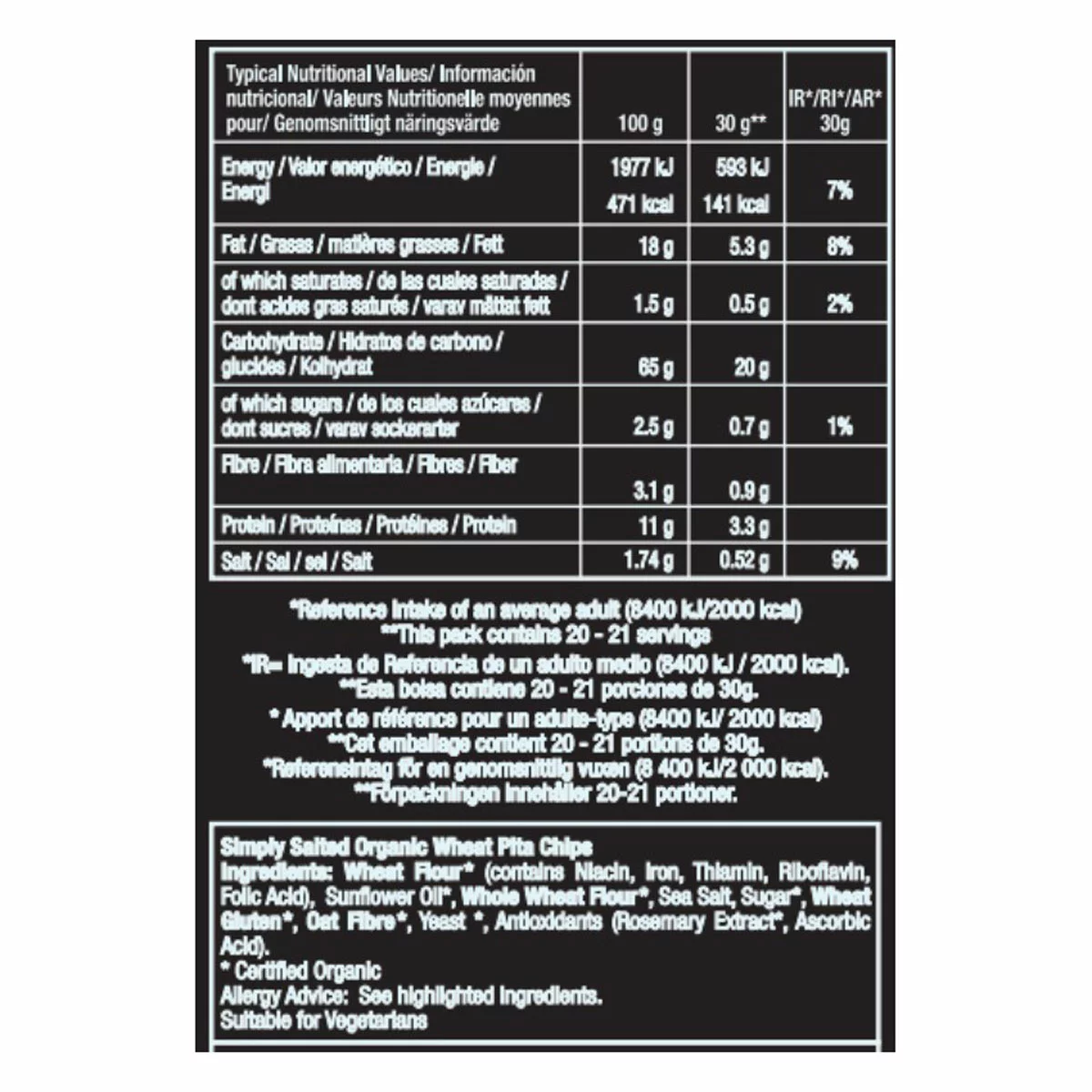 Stacy’s Simply Naked Organic Pita Chips 623 g – Crunchy Organic Baked Snack | Perfect with Dips & Healthy Snacking