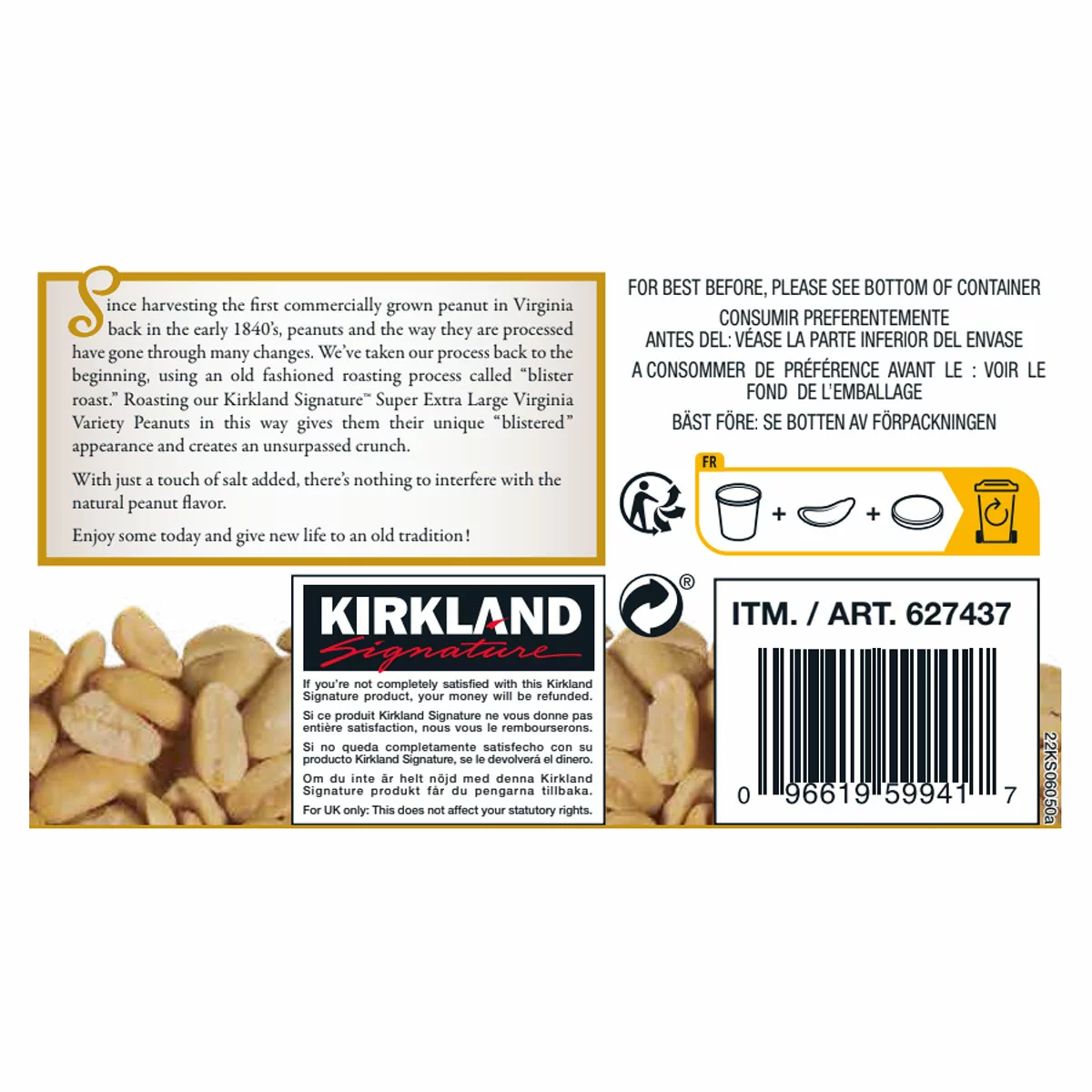 Kirkland Signature Super Extra-Large Virginia Peanuts, 2.5 kg