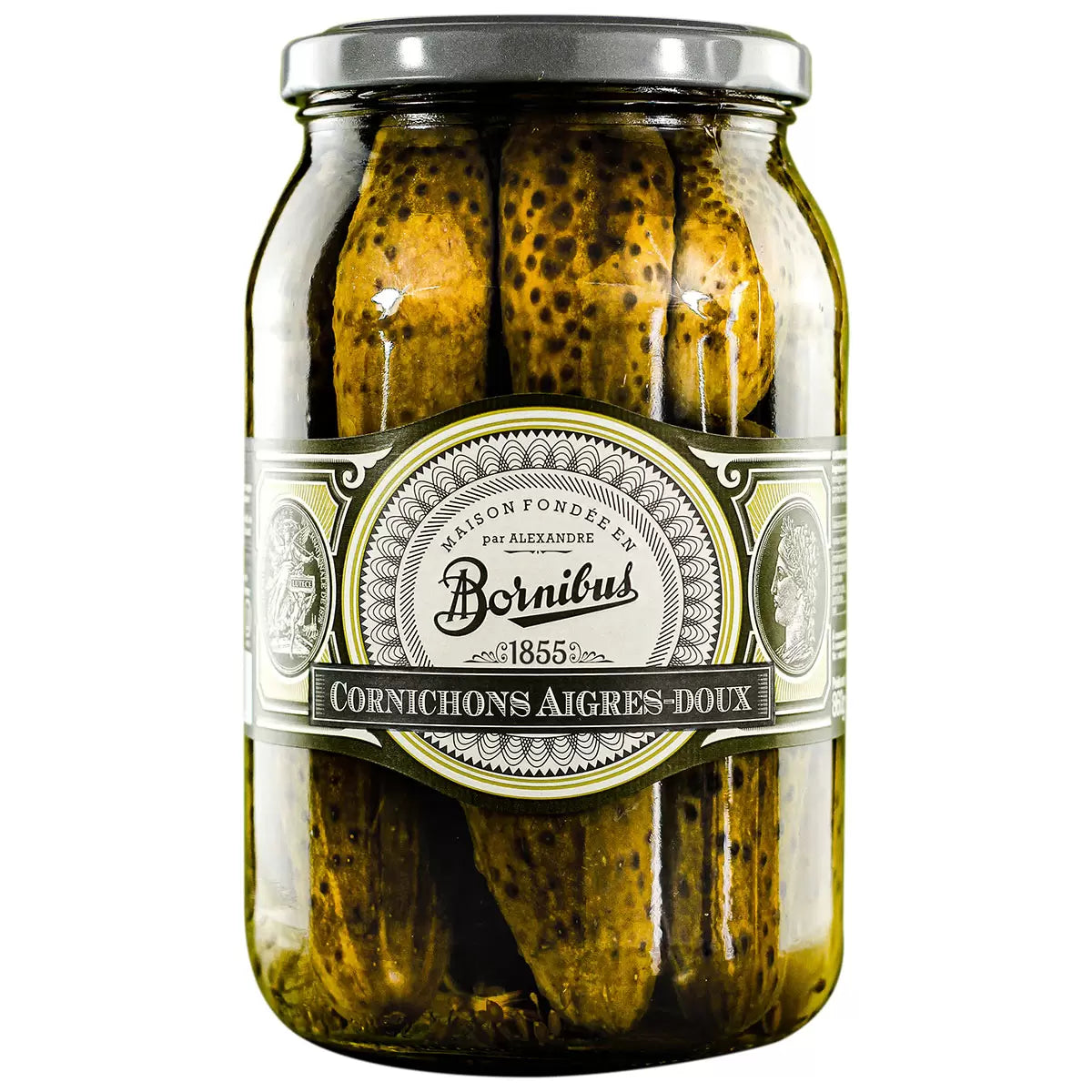 Bornibus Sweet and Sour Gherkins 900g | Crunchy Pickled Gherkins in Sweet & Tangy Vinegar
