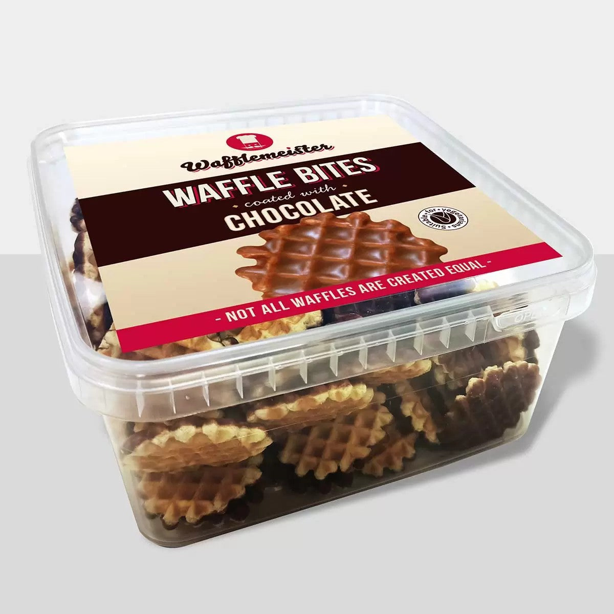 Wafflemeister Belgian Chocolate Mini Waffle Bites 700g Chocolate Filled Waffles