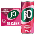 J2O Apple & Raspberry Drink 10x250ml Cans Fruity Refreshment Pack