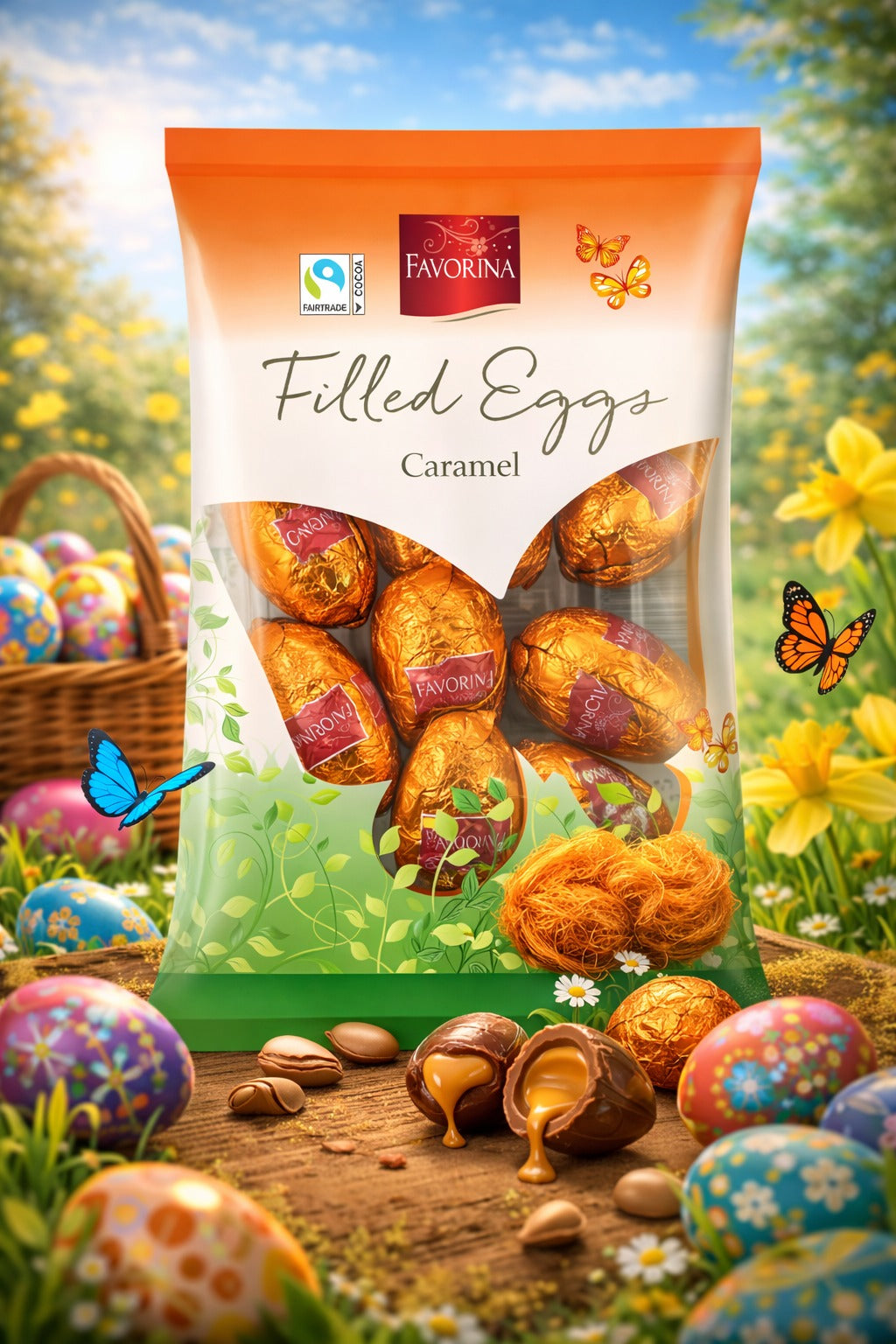Favorina Caramel Filled Eggs 150g Summer Sweet Delight